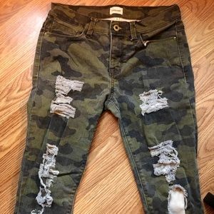 Sneak Peek Camo Distressed Skinny Jeans
